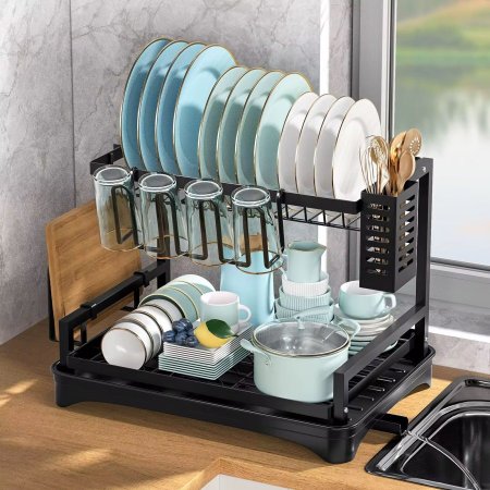 رف تجفيف الأطباق المودرن (طابقين) HS-023