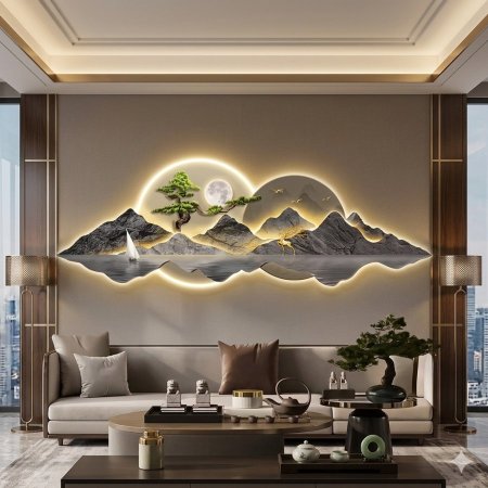 لوحة "سكينة الطبيعة" المضيئة (3D) HS - 063