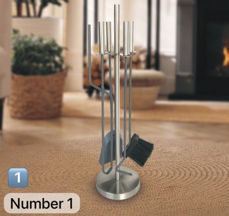 طقم تنظيف المدفأة المعدني 5 قطع 🪵🔥